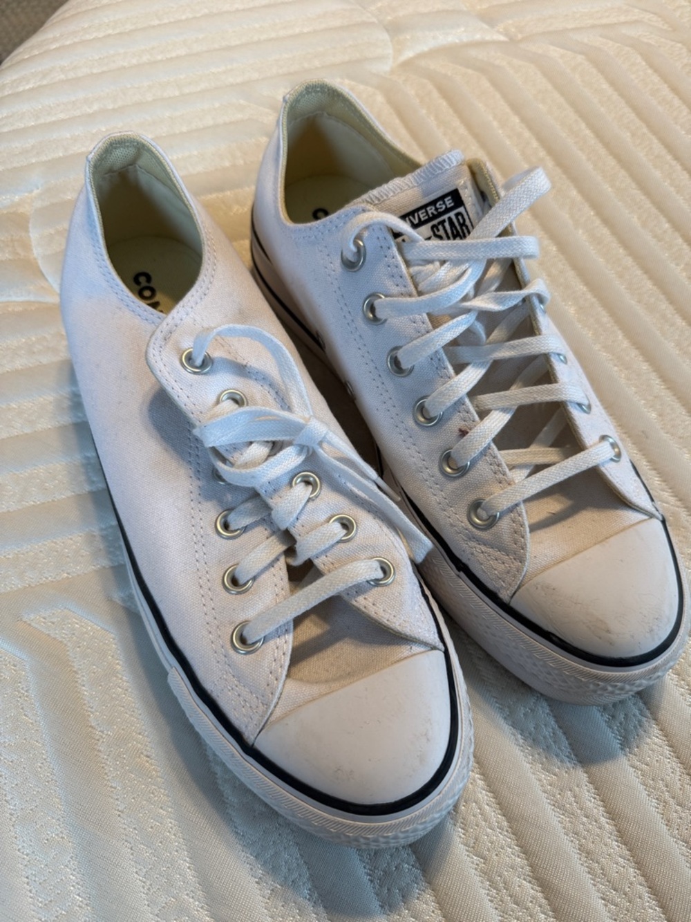 Converse White Low-Top Canvas Sneakers